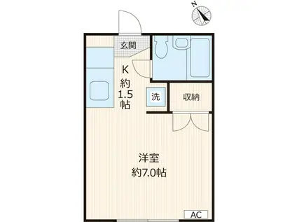 エイトハイム(ワンルーム/1階)の間取り写真