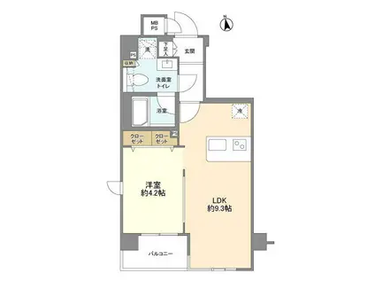 メインステージ桜上水(1LDK/4階)の間取り写真