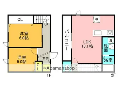 IMAGAWA MID GARDEN SUITE(2LDK/1階)の間取り写真