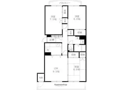 練馬関町第2社宅1号棟(3LDK/1階)の間取り写真