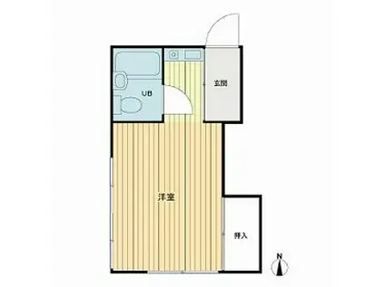 コーポメグ(ワンルーム/1階)の間取り写真