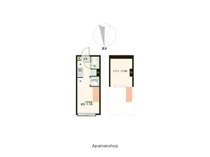 ハーモニーテラス都立家政(ワンルーム/1階)の間取り写真