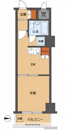 ライオンズガーデン新宿(1DK/3階)の間取り写真