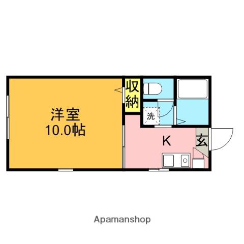 ツインハウス(1K/2階)の間取り写真