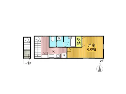 エターナル(1K/2階)の間取り写真