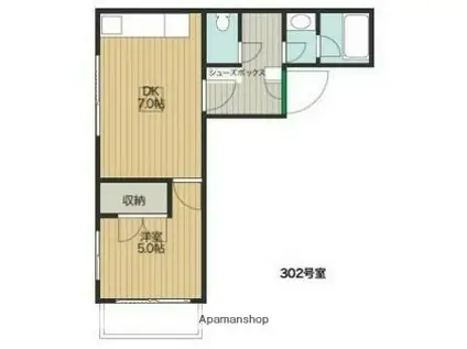 モアビル(1LDK/3階)の間取り写真