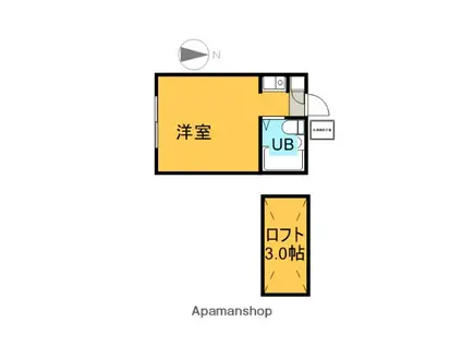 第2コーポ石原(ワンルーム/1階)の間取り写真