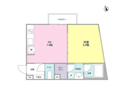 シルバラードNO4(1DK/3階)の間取り写真