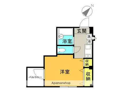 成城ダイナビル(ワンルーム/2階)の間取り写真