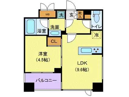 メゾンビスタ渋谷宇田川(1LDK/6階)の間取り写真
