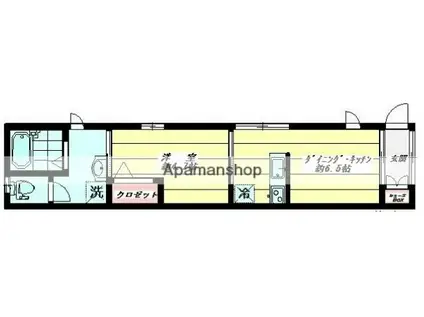 駒屋マンション(1DK/1階)の間取り写真