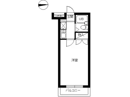 スカイコート多摩川第2(1K/3階)の間取り写真