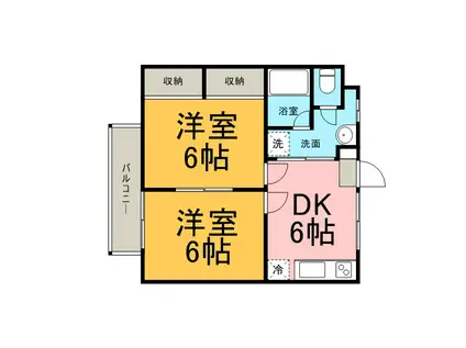 サンテラス千代ヶ丘(2DK/2階)の間取り写真