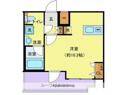 プレール・ドゥーク高井戸(ワンルーム/5階)の間取り写真