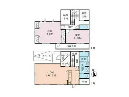 中央本線 吉祥寺駅 徒歩14分 2階建 築25年(2SLDK)の間取り写真