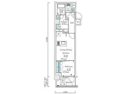 リビオメゾン東北沢(1LDK/5階)の間取り写真
