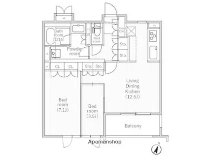 NIDO SAKURAGAOKA(2LDK/2階)の間取り写真