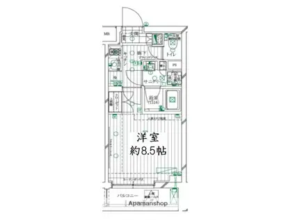 レガリス明大前(1K/2階)の間取り写真
