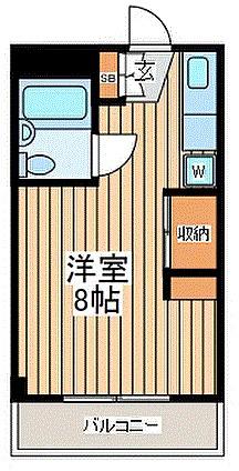 クロノス柿生(ワンルーム/2階)の間取り写真