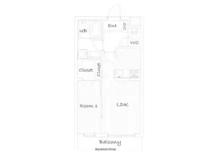 LA VIA BELLE成城(1LDK/2階)の間取り写真