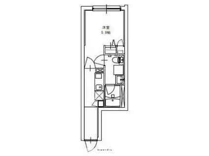 BARK LANE 学芸大学(1K/2階)の間取り写真