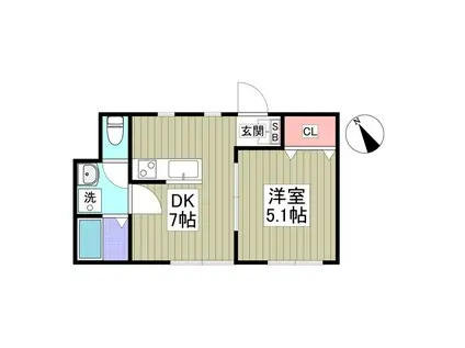 カサ・ガトス永福(1DK/1階)の間取り写真