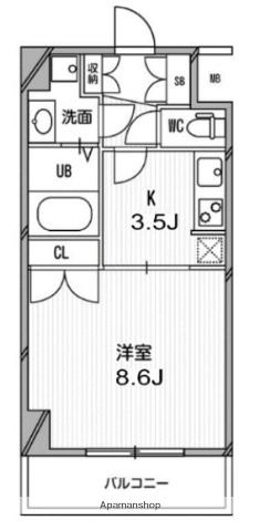 スペーシア高円寺Ⅰ(1K/2階)の間取り写真