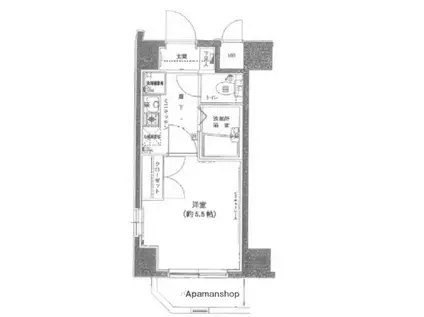 エクセリア浜田山(1K/7階)の間取り写真