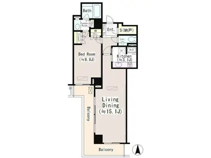 恵比寿ガーデンテラス弐番館(1LDK/10階)の間取り写真