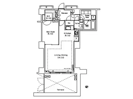パークアクシス代官山(1LDK/1階)の間取り写真