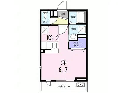 ハイツハルキチ 弐番館(ワンルーム/2階)の間取り写真