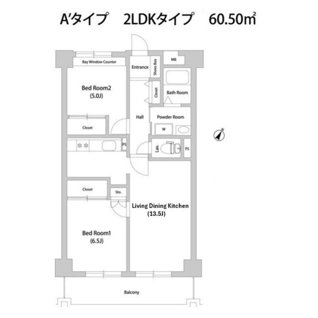 セレッソ幡ヶ谷(2LDK/1階)の間取り写真