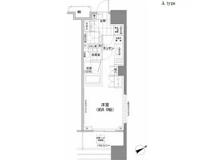 パークハビオ西新宿(ワンルーム/11階)の間取り写真
