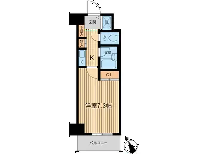 ベジフル北新宿弐番館(1K/6階)の間取り写真