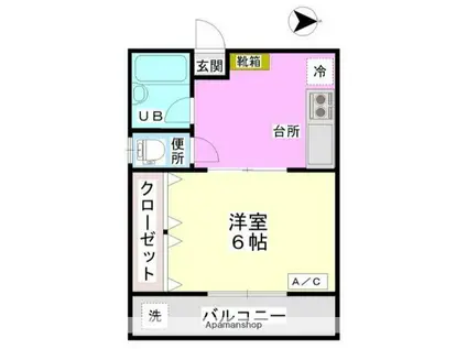 サンライズ高円寺(1DK/3階)の間取り写真