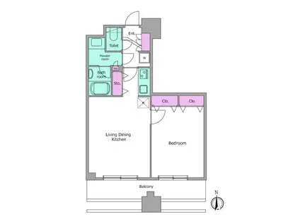 レジディア西麻布(1LDK/4階)の間取り写真