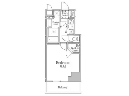 レジディア三軒茶屋3(1K/8階)の間取り写真