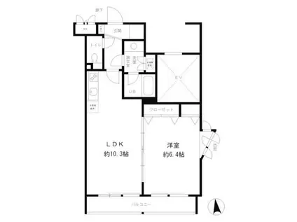 レジディア笹塚(1LDK/4階)の間取り写真