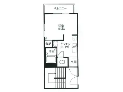 テル代官山(1K/2階)の間取り写真
