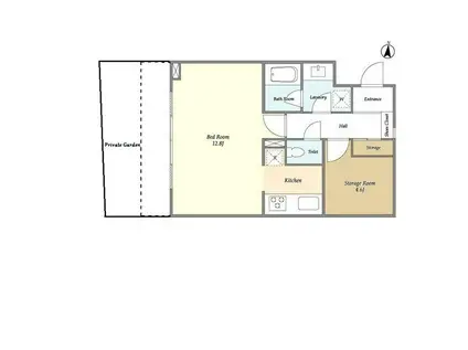 プレアード目黒(1K/1階)の間取り写真