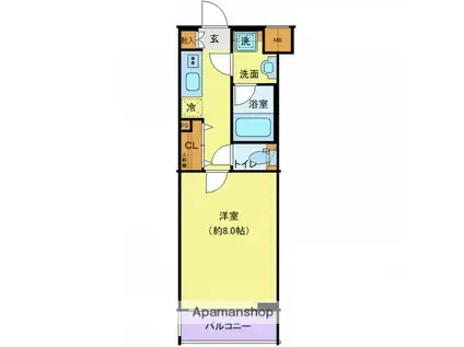 プレール・ドゥーク高井戸(1K/3階)の間取り写真