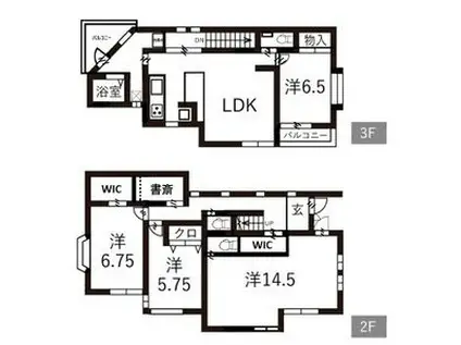 ステージK(3LDK/2階)の間取り写真