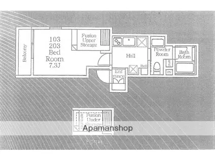 ルピナスガーデン代田(1K/2階)の間取り写真