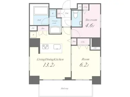 PARK RESIDENCE HARAJUKU(1SLDK/8階)の間取り写真