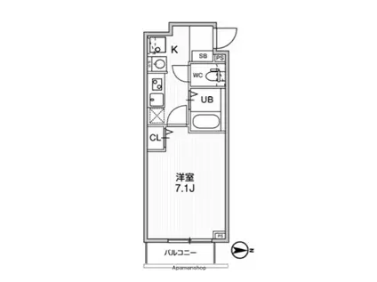 TS CUORE梅ヶ丘(1K/3階)の間取り写真