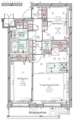 コンシェリア目黒本町 THE RESIDENCE(1LDK/3階)の間取り写真