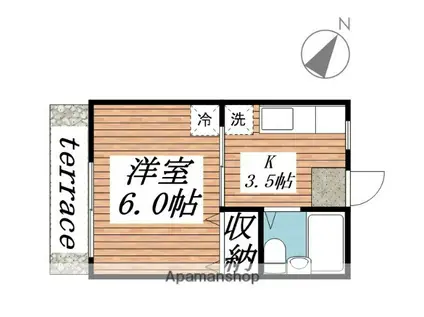 メゾン秋山 A棟(1K/1階)の間取り写真