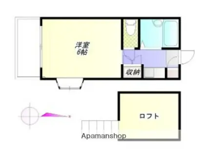 第三シャンポールフジ(1K/1階)の間取り写真