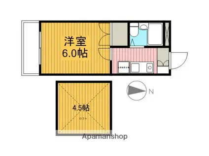 アルテせき(1K/1階)の間取り写真