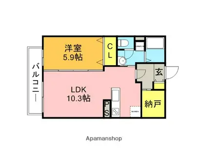 シャーメゾンクララ(1LDK/1階)の間取り写真